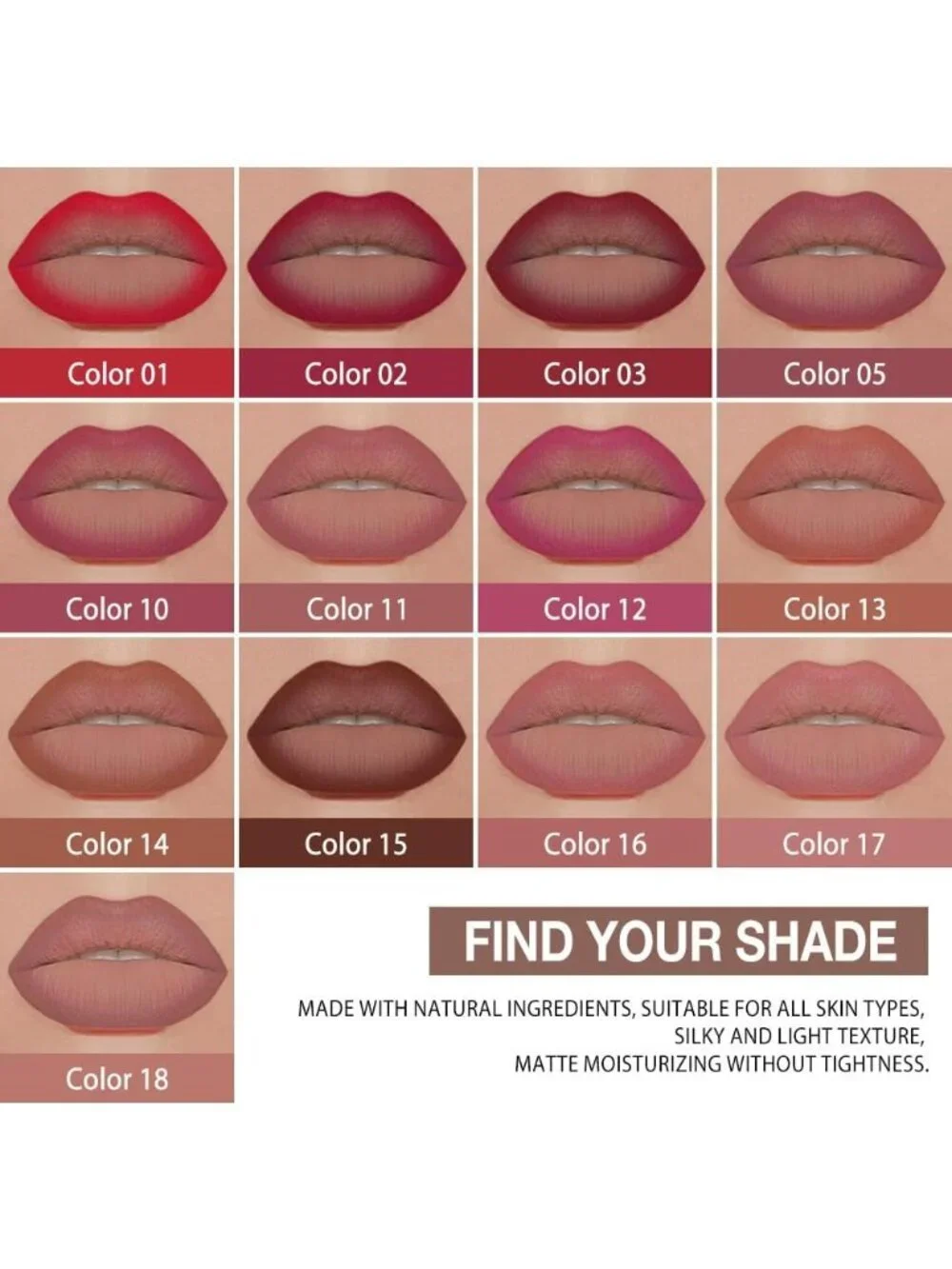 Women 1Pcs-G03# Dark Red Shimmery Metallic Cone-Tip Glitter Lipstick & Lip Liner